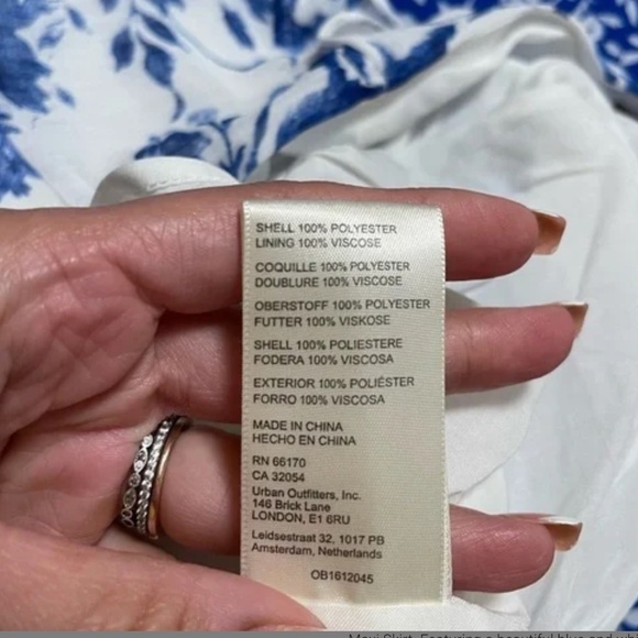 Free People Flounce Around Maxi Skirt in Blue Floral Combo Sz 8 NWT $128R - Picture 5 of 7